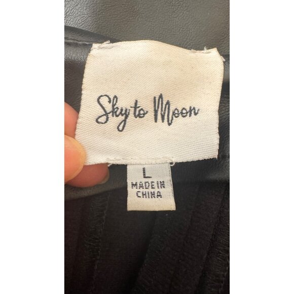 2/$30 Sky To Moon Large Black Faux Leather Mini Strapless Dress - Picture 4 of 13